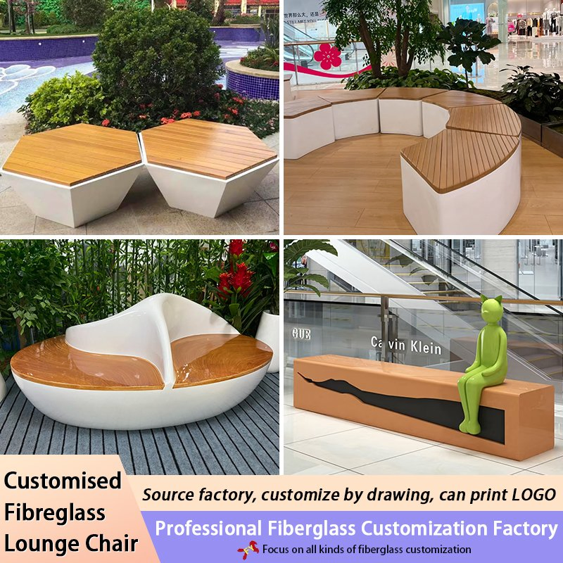 Modern Outdoor Airport Lounge Seating for The Public, Fiberglass Leisure Lounge Chair Decoration