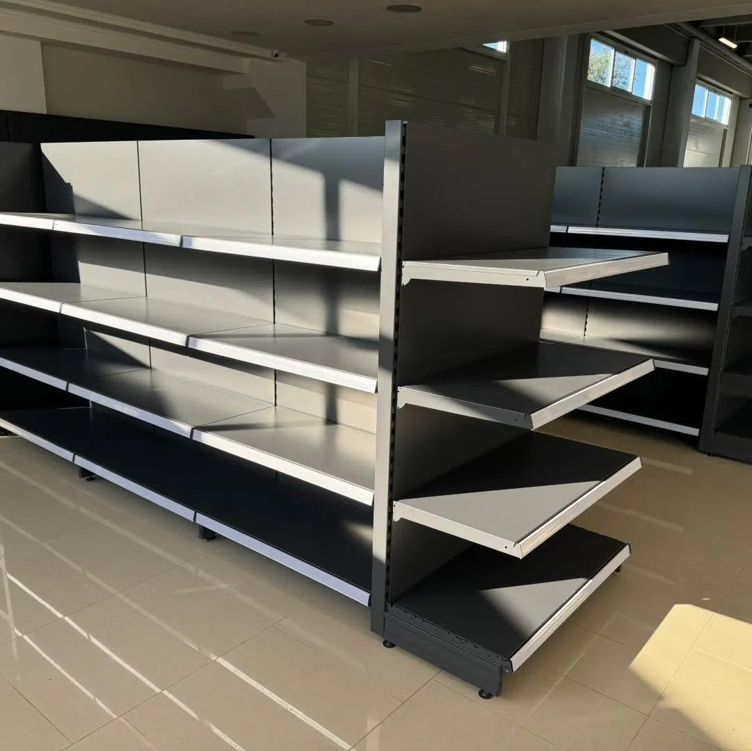 European Retail Supermarket Steel Grocery Display Metal Stand Shelf Gondola Wall Rack