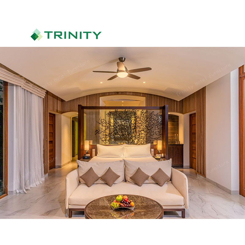 High End Contract Outdoor Indoor Hotel Room Beach Resort Style Wooden Living Furniture for Hospitality Bedroom Five Star