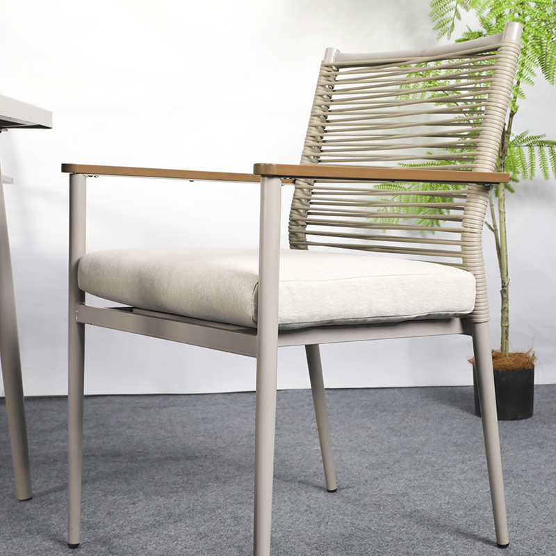 5PCS Outdoor Furniture Steel Frame Dining Room Patio Tables and Chairs Set