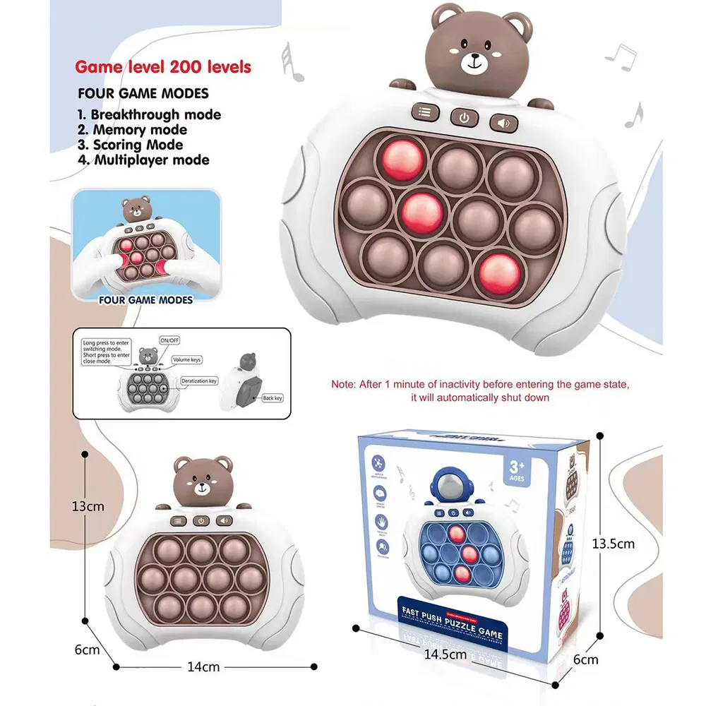 New Arrive Kids Hot Sale Wholesale Educational Stress Relief Fidget Parent-Children Interaction Plastic Electronic Handheld Bubble Quick Push Game Machine Toys