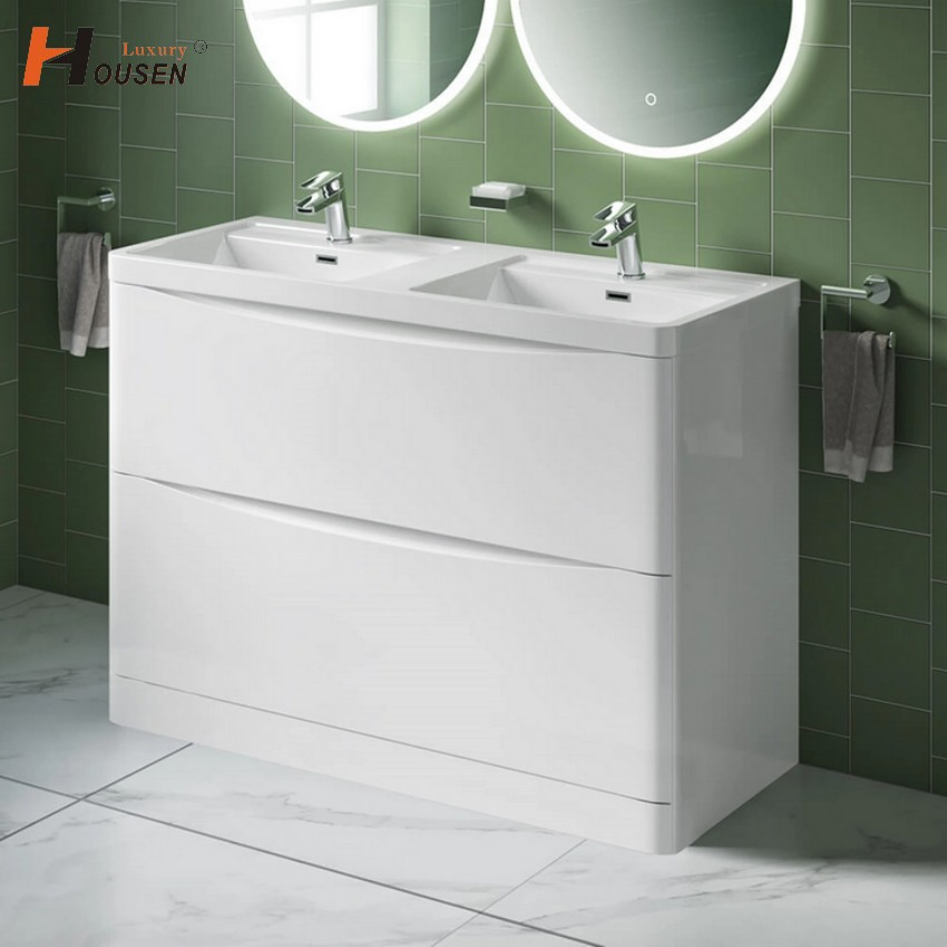 High Quality Smile Face Floor Standing Bathroom Vanity with Ceramic Basin