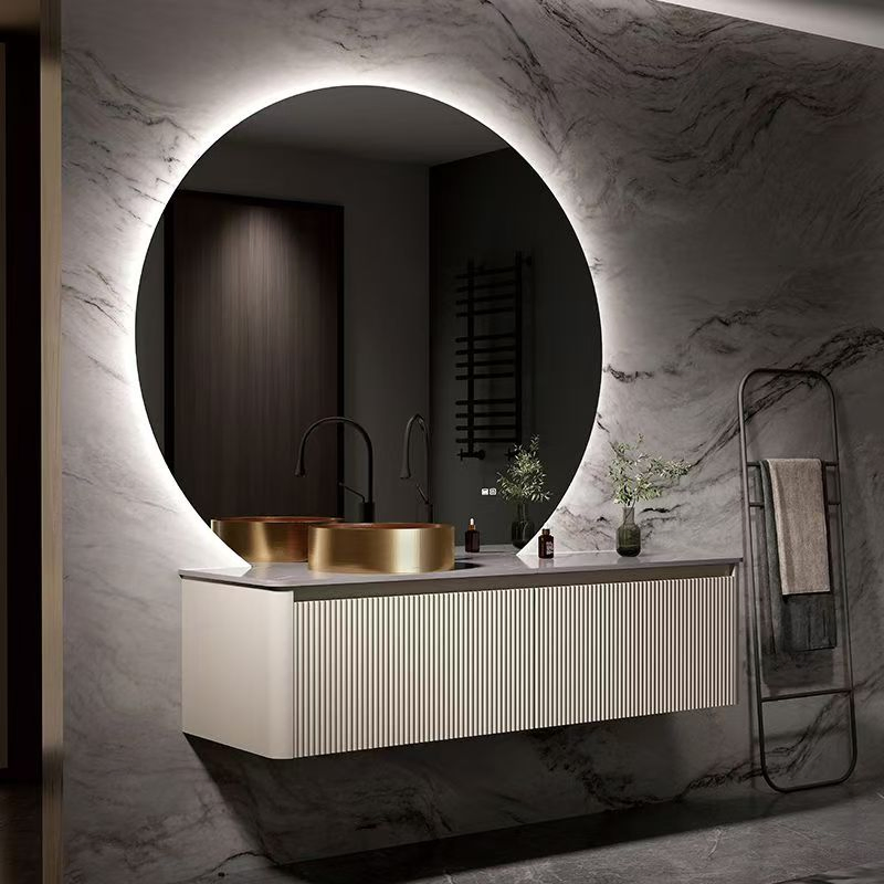 Luxury Ceramic Bathroom Vanity Cabinet Set with Smart LED Mirror