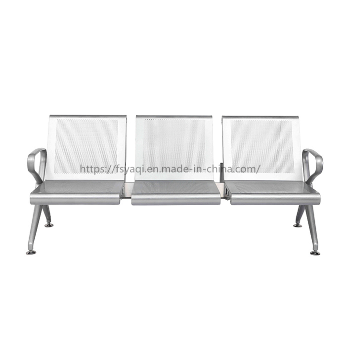 Beauty Salon Reception Waiting 2 3 4 5 Seater Price Airport Public Seating Bench Silver Steel Bus Stop Chair for Public (YA-J34F)