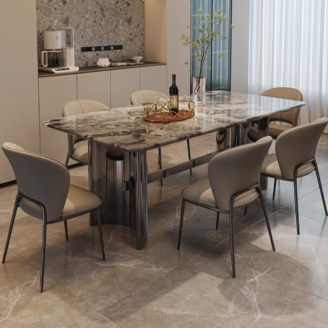 Modern Minimalist Nordic Senior Designer Study Bedroom Living Room Restaurant Leather Light Luxury Dining Chair