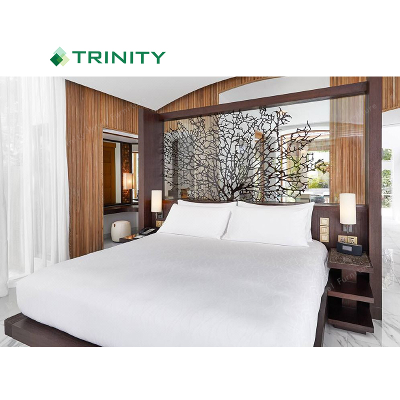High End Contract Outdoor Indoor Hotel Room Beach Resort Style Wooden Living Furniture for Hospitality Bedroom Five Star