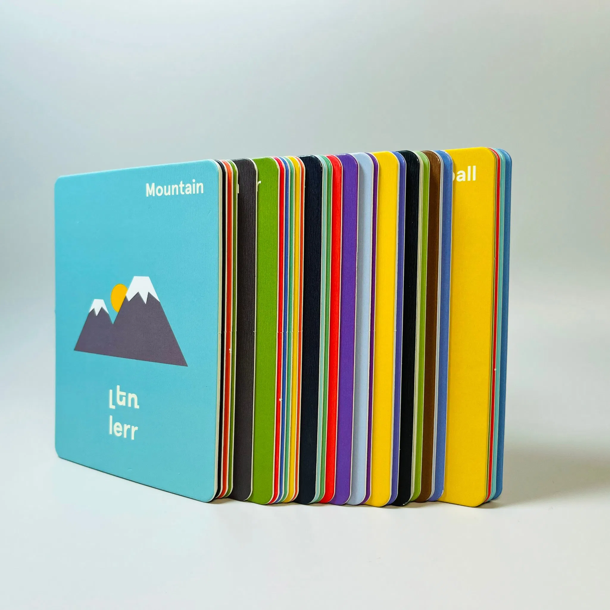 Custom Design Paper Educational Children Playing Reading Learning Alphabet Letter Animal ABC School Pre-School Hardcover Round Corner Flash Game Poker Card Deck