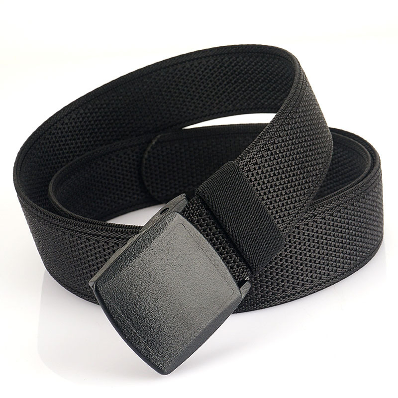3.8cm Ykk POM Buckle Tactical Custom Men Web Outdoor Woven Fabric Canvas Nylon Belt with Plastic Buckle Laser Logo