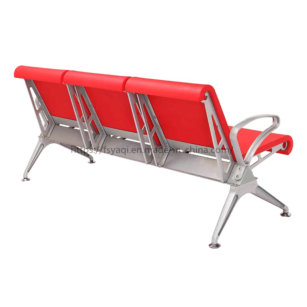 Beauty Salon Reception Waiting 2 3 4 5 Seater Price Airport Public Seating Bench Silver Steel Bus Stop Chair for Public (YA-J34P2)