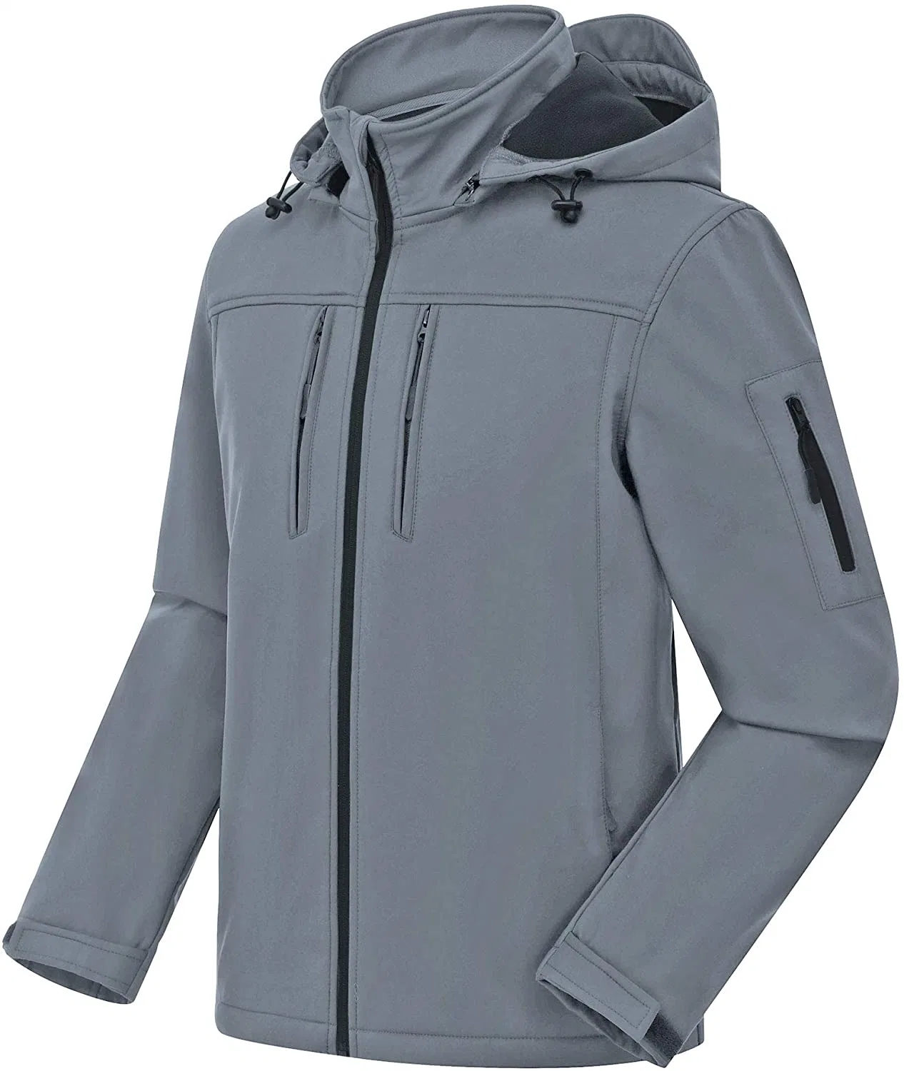 Men Softshell Style Winter Sport Waterproof Windproof Fashion Outdoor Jacket with Removable Hood