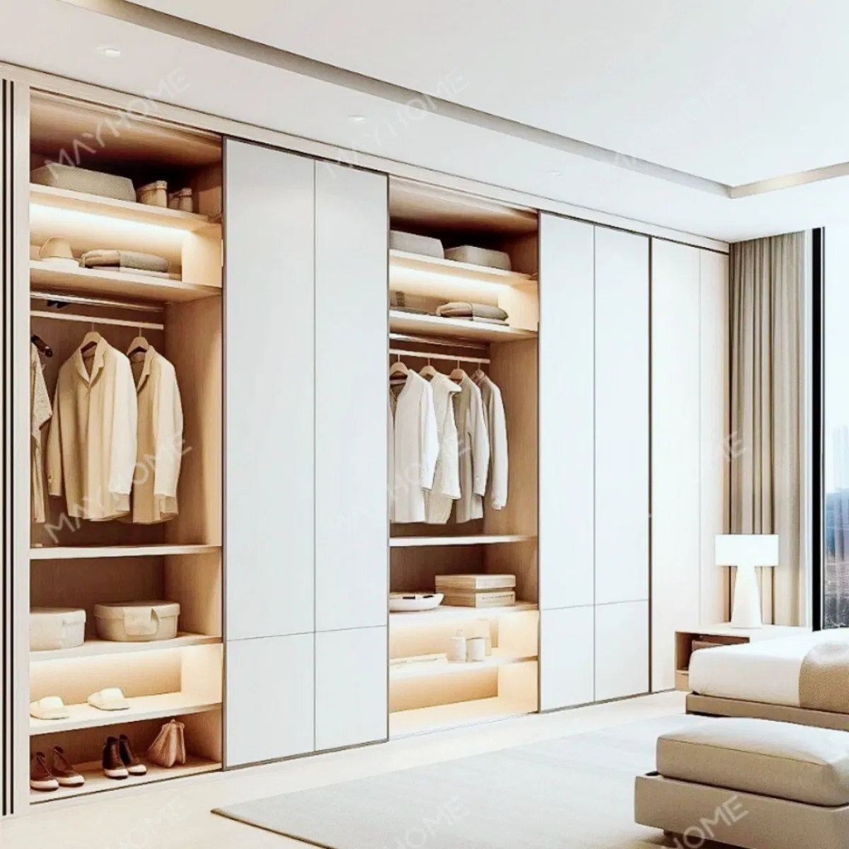 Customized Soft Close Adjustable Shelf Pet-Friendly Cabinet Safety Hinges Modular Closet System