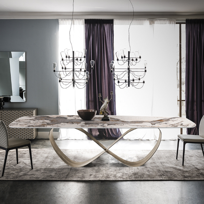 Italian Dinner Dining Table and Chairs 6 Luxury Dining Chairs Marble Dining Room Furniture Table Set