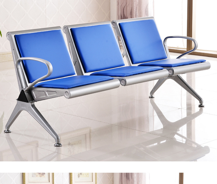 Public Waiting Chair 3 5 Seater Tandem Airport Hospital Chair Steel Gang Bench Wait Area Seat Reception Seating for Wait Room