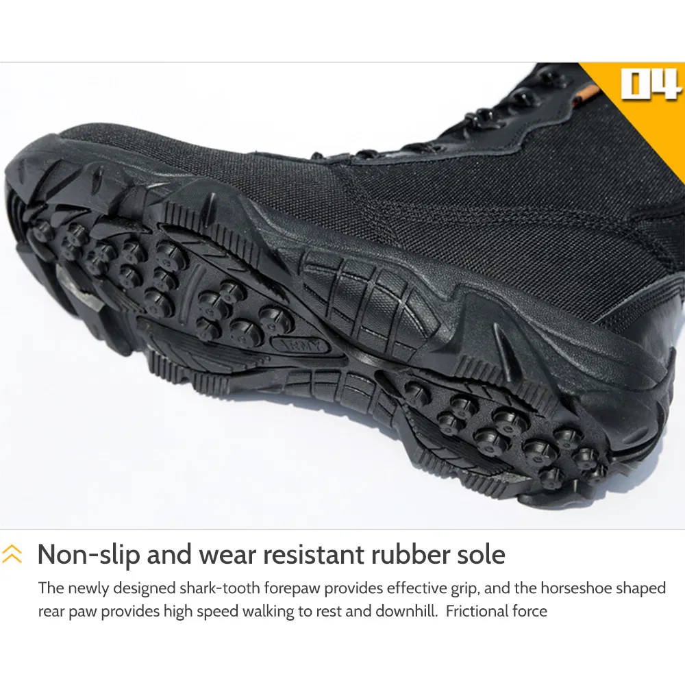 Tactical Boots Combat Boots Outdoor Shoes with PU Injection Molded Sole Work Uniform