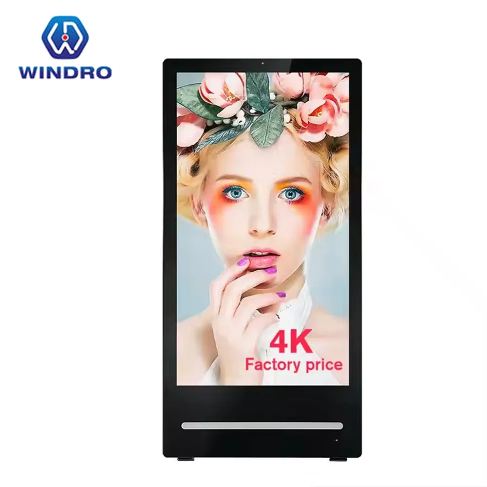 32/43/55 Inch 4K Resolution 1800-2500 Nits Removable Waterproof Advertising Digital Signage with 6000 Hours Battery, Tempered Glass for Retail OEM/ODM