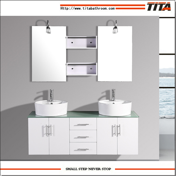 Chinese Commercial Bathroom Vanities with Double Sink T9011
