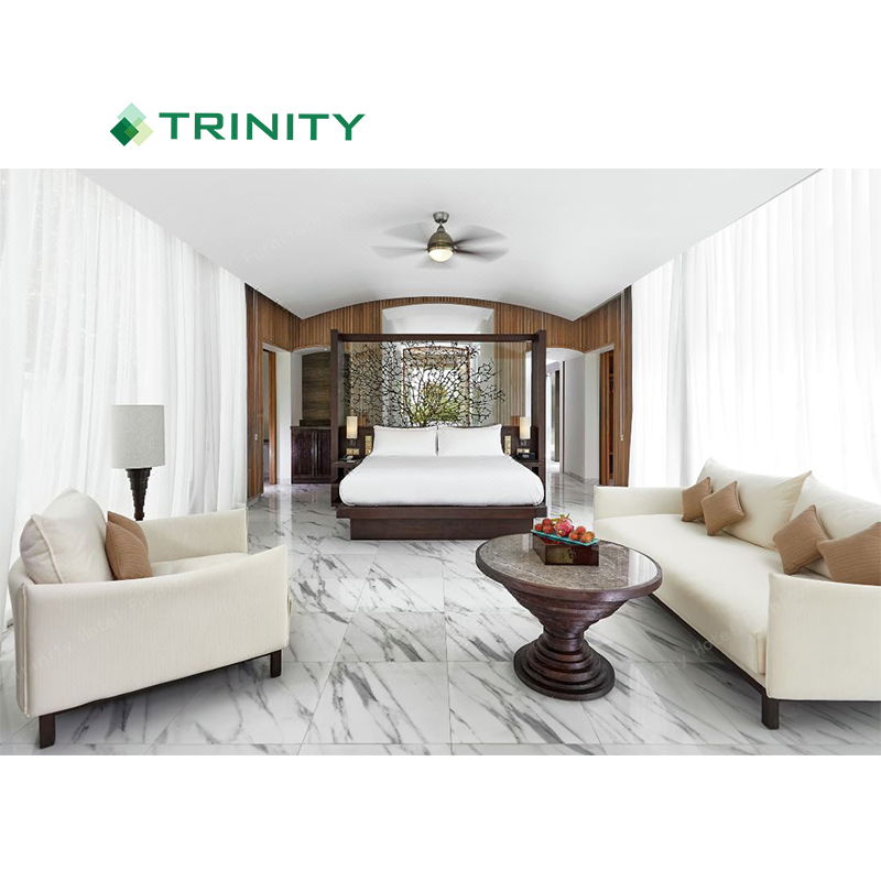 High End Contract Outdoor Indoor Hotel Room Beach Resort Style Wooden Living Furniture for Hospitality Bedroom Five Star