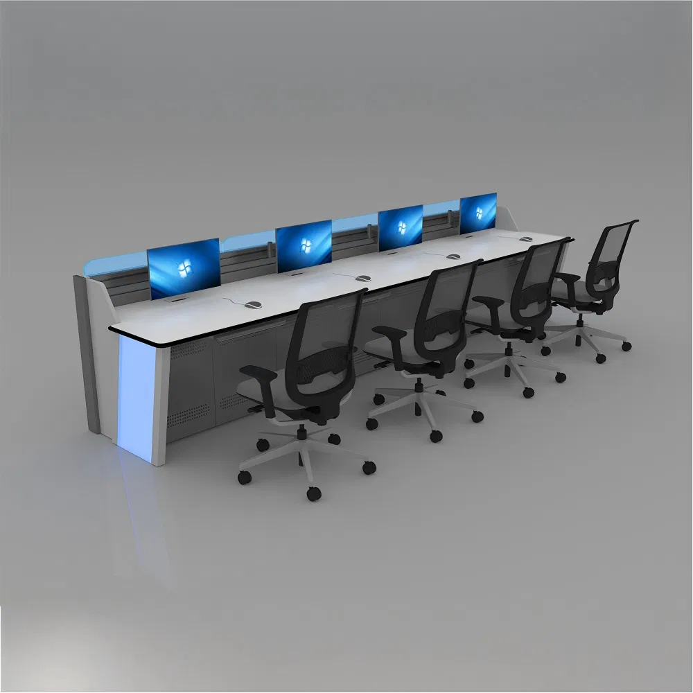 Metro Central Control Room Console - Reinforced Base &amp; Impact Resistant Monitoring Station