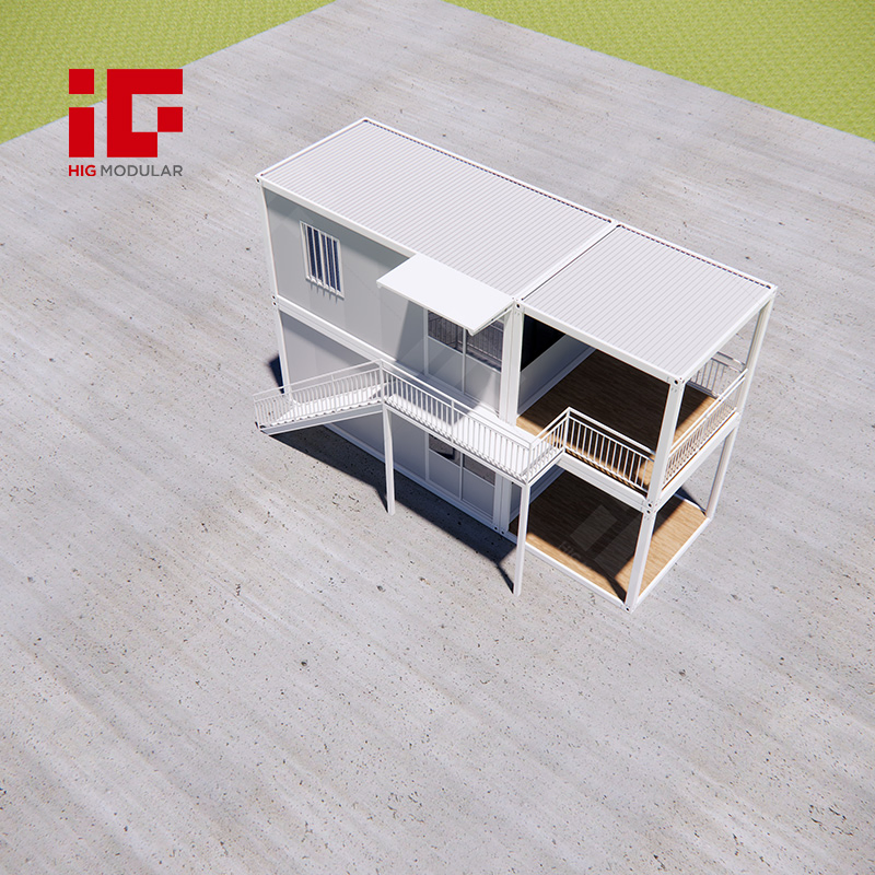 Glass Walls Assemble Double 2 Story Detachable Container Houses for Office