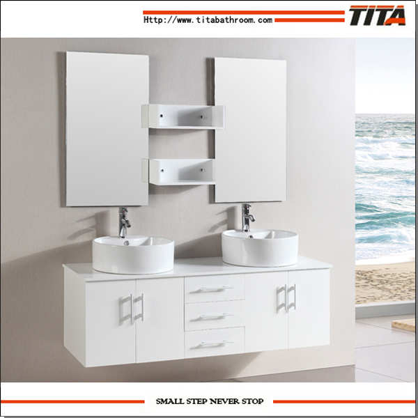 Chinese Commercial Bathroom Vanities with Double Sink T9011