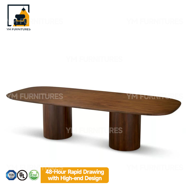 Dining Room Furniture Durable Rectangle Kitchen European Solid Wood Dining Table Set