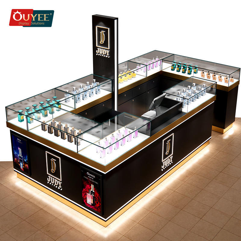 Luxury Perfume Showcase Cabinet Design Jewelry Counter Jewelry Showcase Kiosk Retail Store