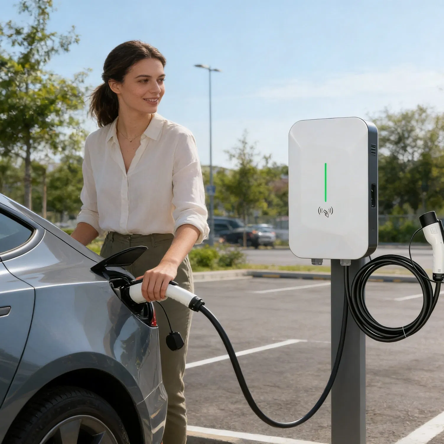 Lightweight 7kw AC EV Charger for Senior Living Communities with One-Touch Operation