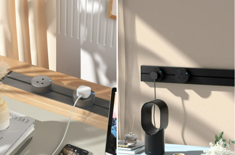 Sliding Hidden in Tabletop Power Desk Track Electric Socket With Removable Electrical Outlets Furniture Sockets Kitchen Socket