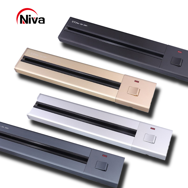 Sliding Hidden Power Desk Track Wall Socket Tabletop 25A Removable Electric Outlets Furniture Sockets 40cm
