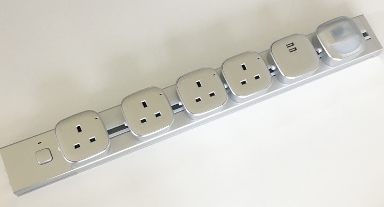 Aluminum Wall Track Socket Embedded Orbital EU Movable Modular Power Track Socket Desktop Electrical Socket Track with USB CE