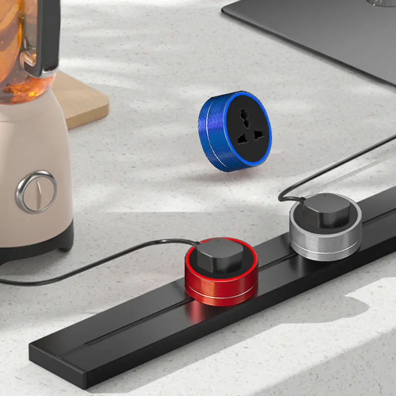 Popular Recessed Embedded Power Track Socket Rail Mounted Wall Socket with USB Type C Desktop Electric Socket