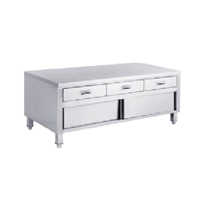 S003 Stainless Steel Working Tables Commercial Kitchen With Splashback