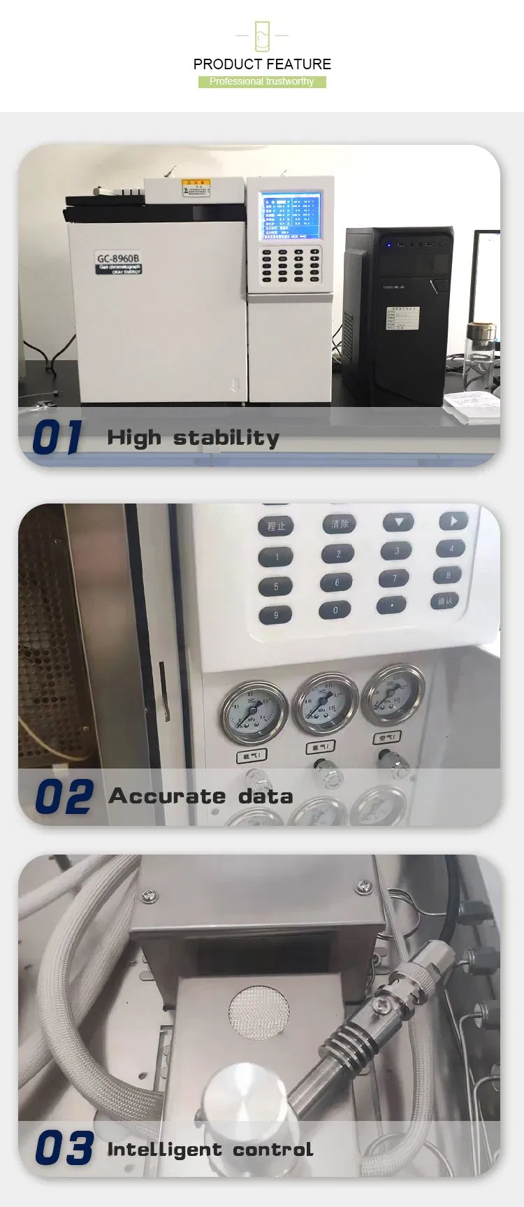 Bench Top Lab Analyzer Machine Portable Gas Chromatograph with Flame Ionization Detector (FID)