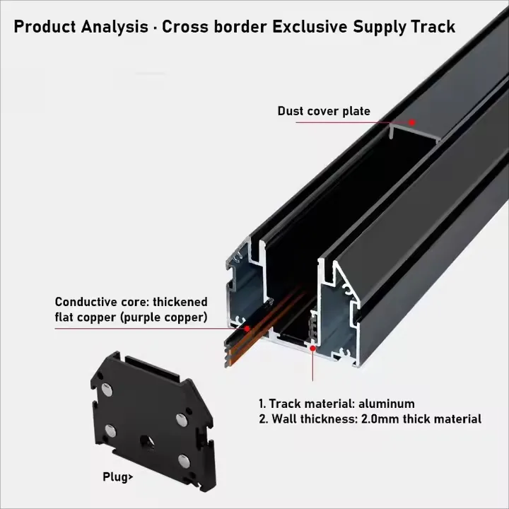 High Quality 48V Magnetic LED Track Rail System for Fabric Stretch Ceiling