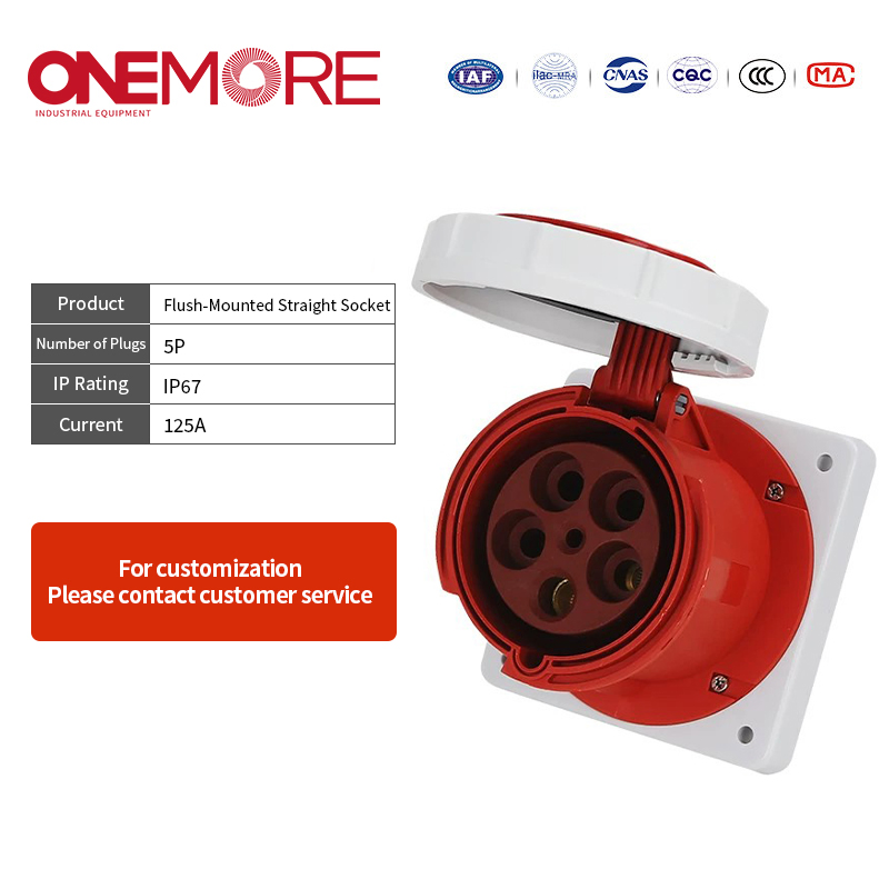 Reliable Flush-Mounted Straight Socket for Wall-Mounted Power Solutions