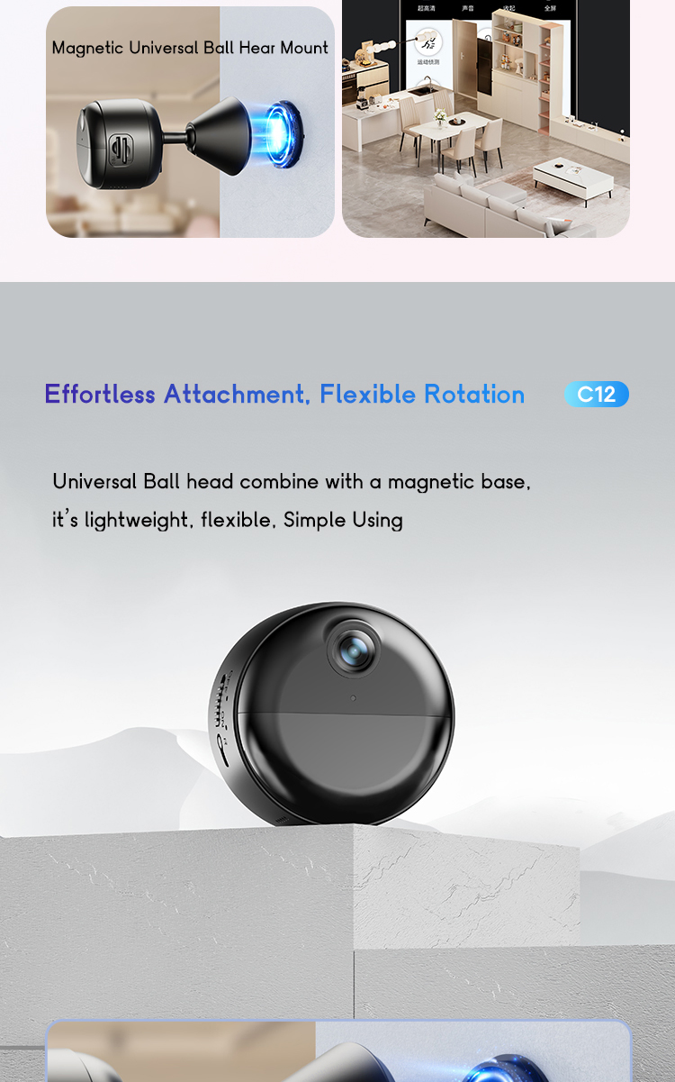 HD 2MP Mini Camera - Miniature, Wireless WiFi/4G Video Recording, 1080P, Waterproof, Smart Home Security CCTV Camera