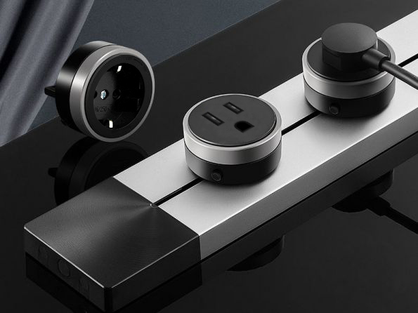 Wireless Removable Track Socket Extension Wall Track Socket Embed Orbital US Modular Power Rail Desktop Wall Power Track Socket