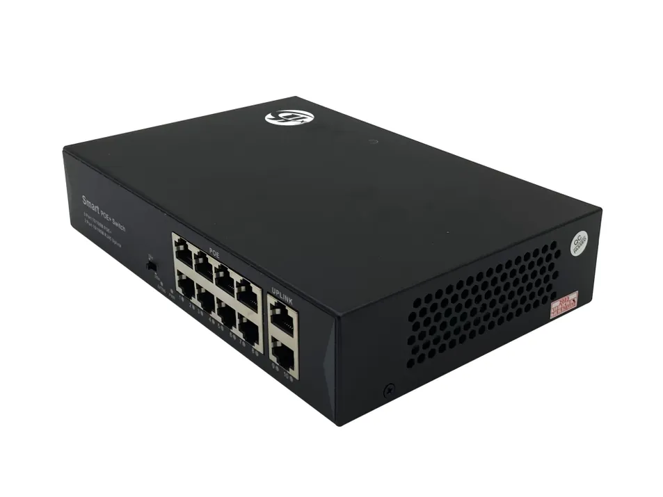 Ethernet Switch OEM/ODM Poe 100Mbps 8-Port Switch, 120W Power, Metal Casing