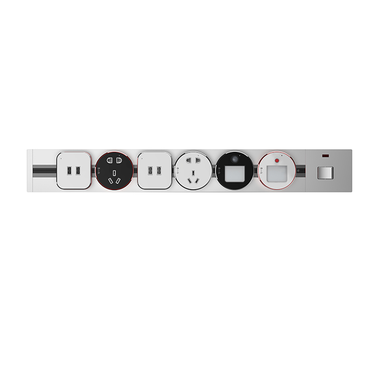 Removable Power Rail Track Socket Adapters System Three Hole Track Type Power Track Socket Plug Light Switch