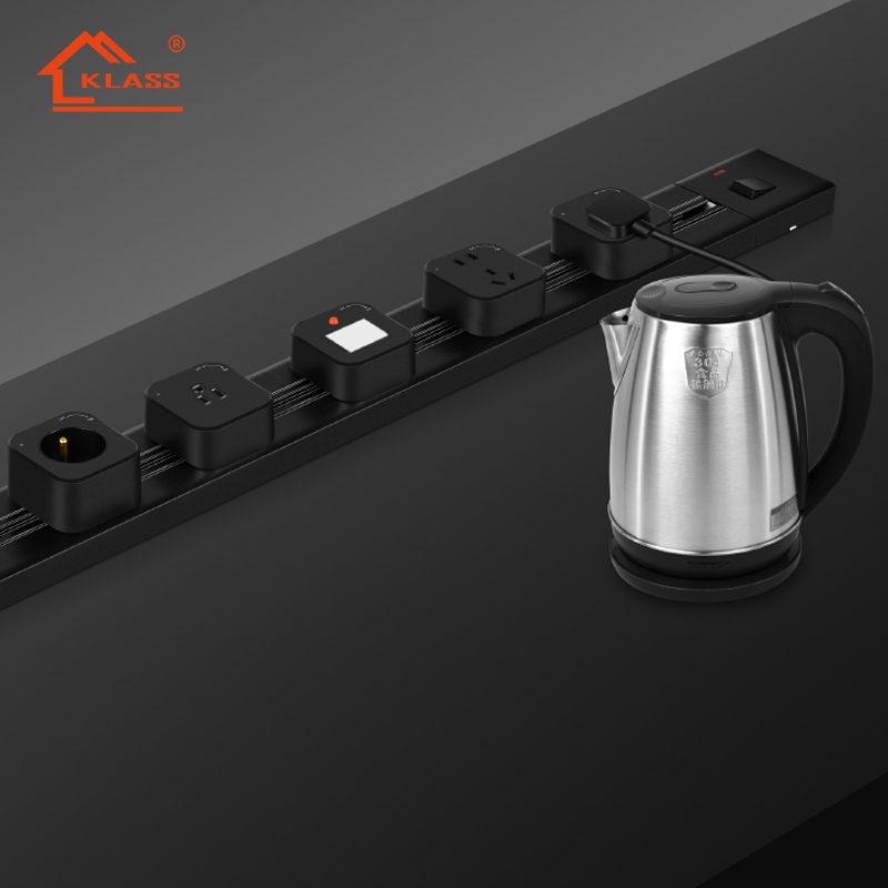 Hidden In-Tabletop Electric Socket Track Sliding Hidden Removable Wall Sockets for Kitchen Furniture Outtable Power Desk Outlet