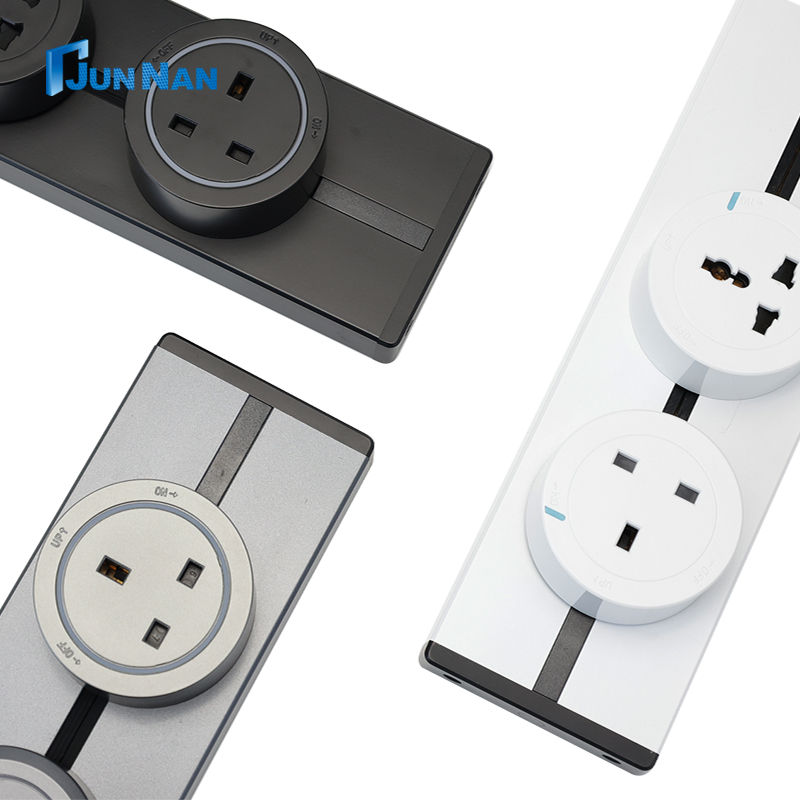32A Popular Waterproof Dustproof Wall-Mounted Rail Furniture Kitchen Table Electric Socket Rail Track Socket