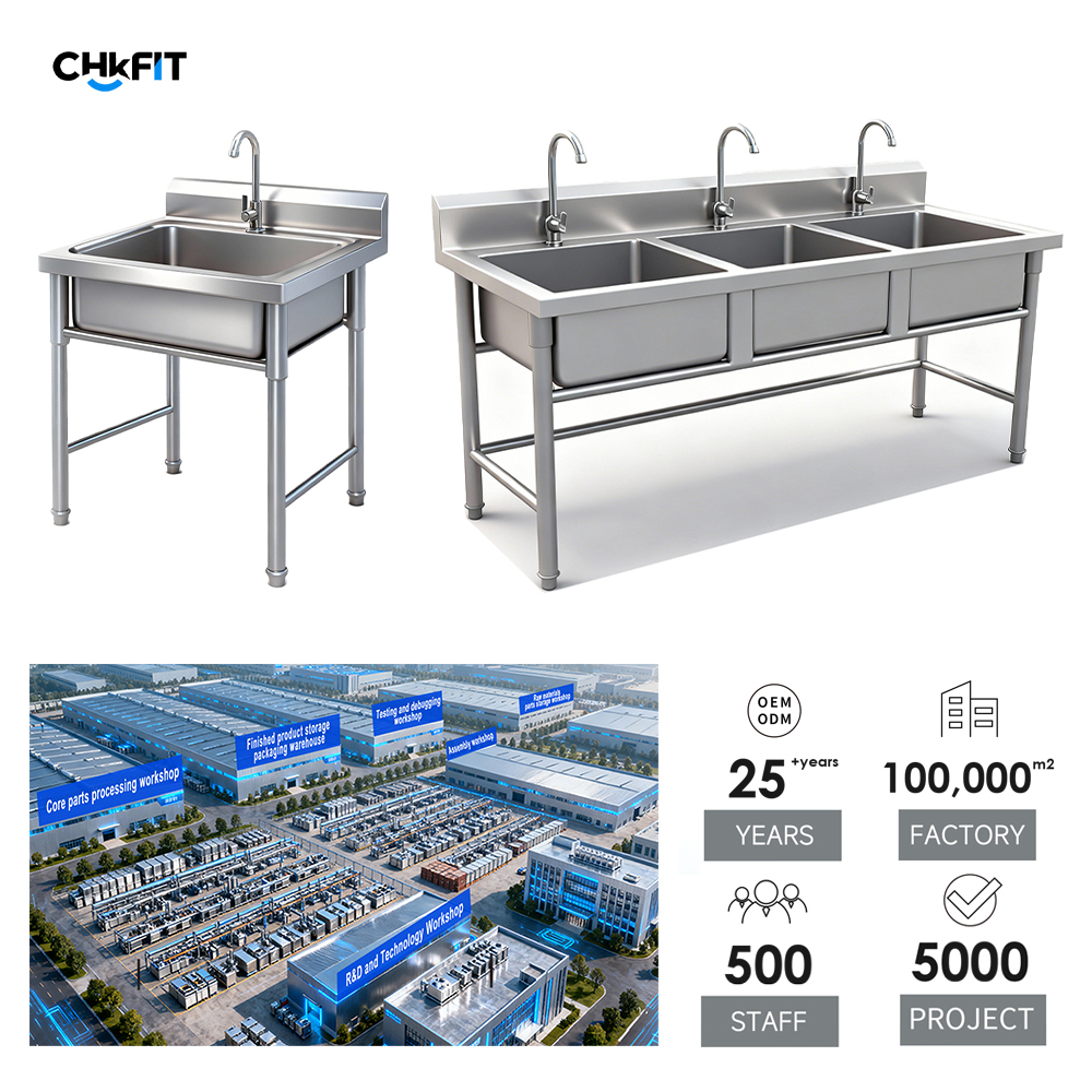 CFT Stainless Steel NSF Certified Single Sink Work Table Splashback Storage Cabinet 3-Year Warranty for Commercial Kitchen