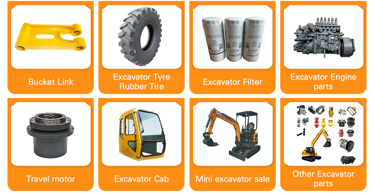 Rubber tire, filter element, engine parts, swing motor