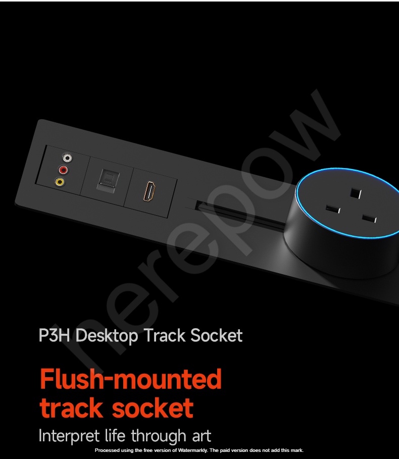 Network Socket Recessed Mount Power Track Desktop Track Electrical Socket
