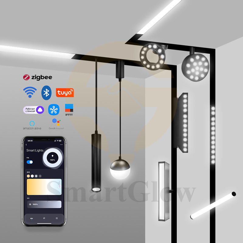Magnetic Light Linear Floodlight Ceiling Wall Light Dc48v Dali /0-10v Dimmable Rail Lamp Recessed Magnetic Track Lighting System
