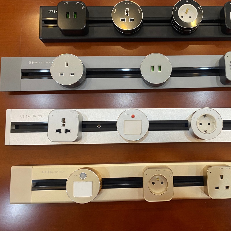 Smart Office Desk Power Track Embedded System Electric Socket Outlet Power Track Socket Tabletop Socket CE Power Trail 5V 2.1A
