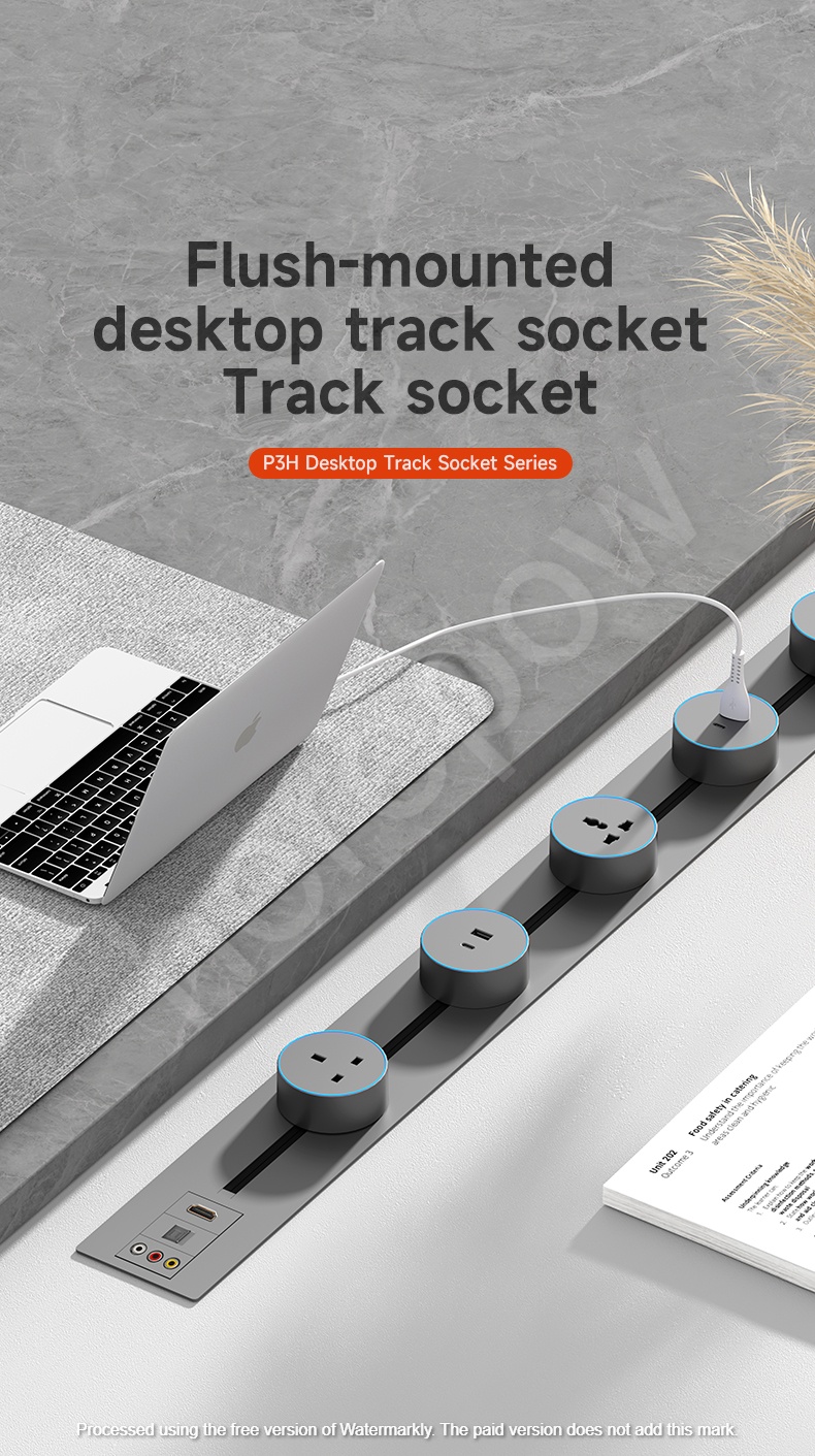 Network Socket Recessed Mount Power Track Desktop Track Electrical Socket