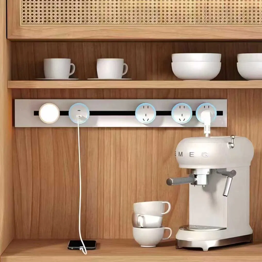 Hidden Wall Power Track Outlet Sliding Universal Power Desk Track with Outlets