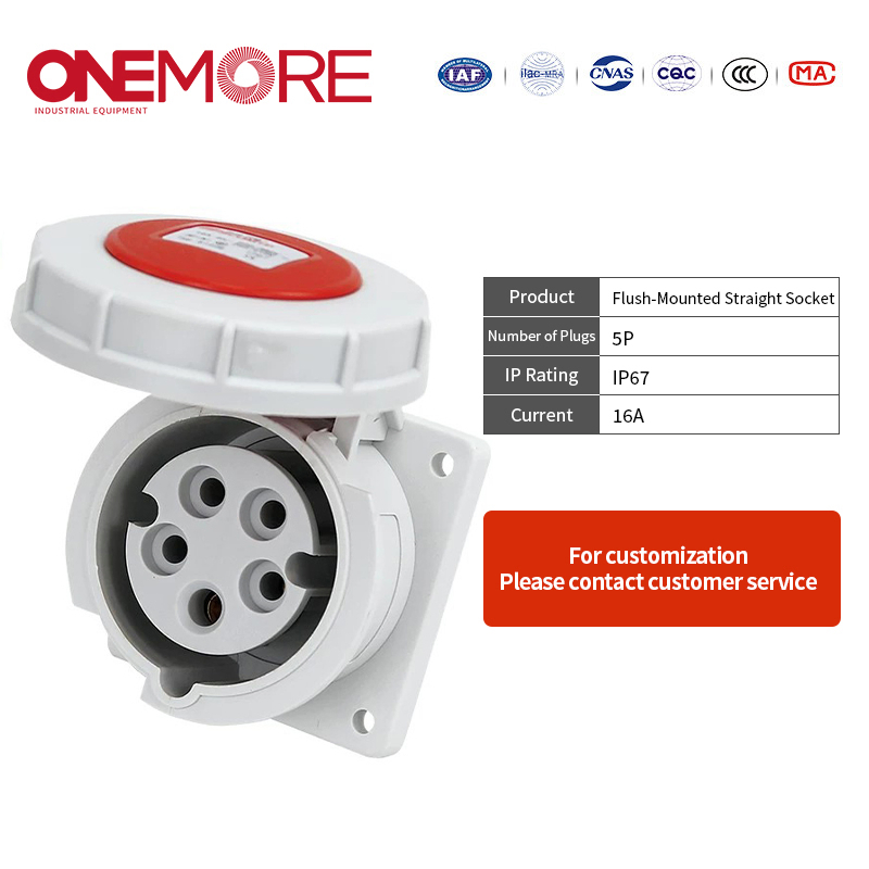 Flush-Mounted Straight Socket: Ideal Wall-Mounted Cee Power Solution