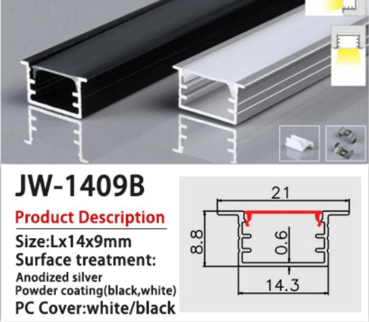1409 Series Mini Magnetic LED Track Aluminum Profiles (Surface &amp; Recessed Models)